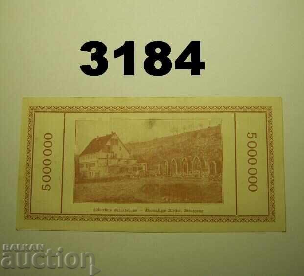 Lauffen 5 milioane mărci 1923 Germania cu preț 12.00 BGN | € 6.14