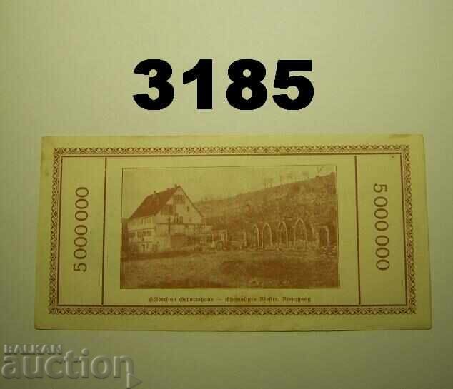 Lauffen 5 millionen mark 1923 Германия с цена 10.00 лв. | € 5.11