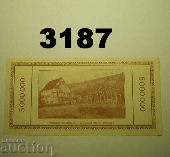 Lauffen 5 million mark 1923 Germany with price 14.00 BGN | € 7.16