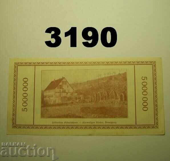 Lauffen 5 million mark 1923 Germany with price 14.00 BGN | € 7.16
