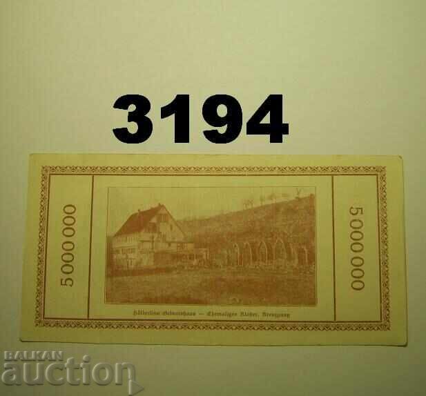 Lauffen 5 million mark 1923 Germany with price 12.00 BGN | € 6.14