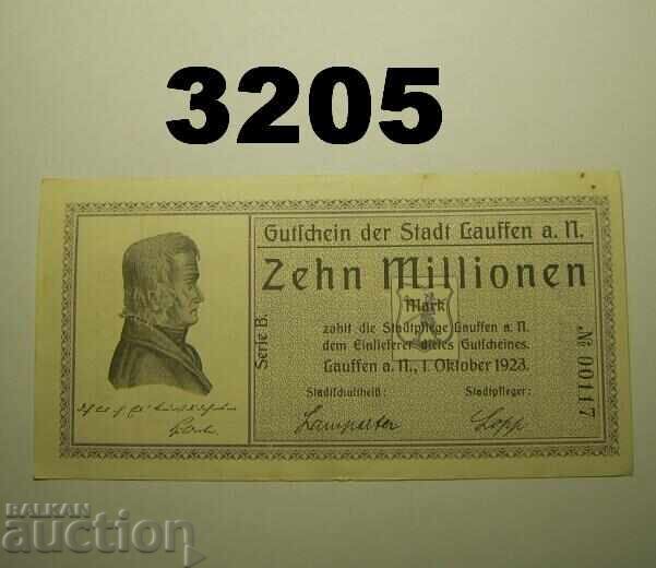 Lauffen 10 million mark 1923 Germany Lauffen 10 million mark 1923 Germany