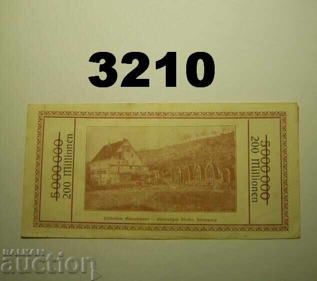 Lauffen 200 Million Mark 1923 Germany with price 8.00 BGN | € 4.09