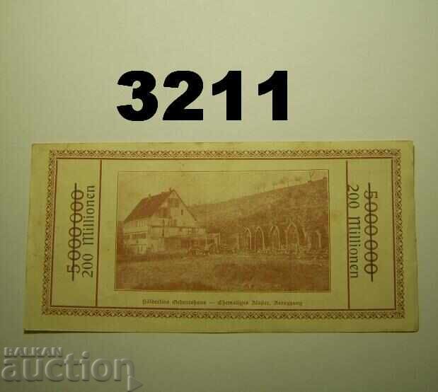 Lauffen 200 milioane mărci 1923 Germania cu preț 7.00 BGN | € 3.58