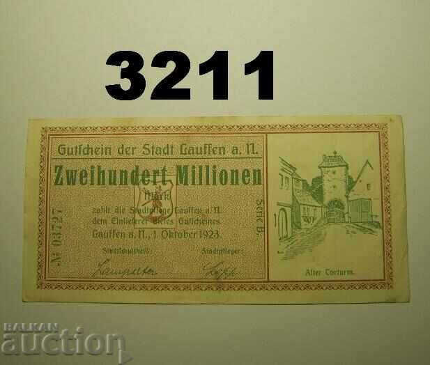 Lauffen 200 milioane mărci 1923 Germania