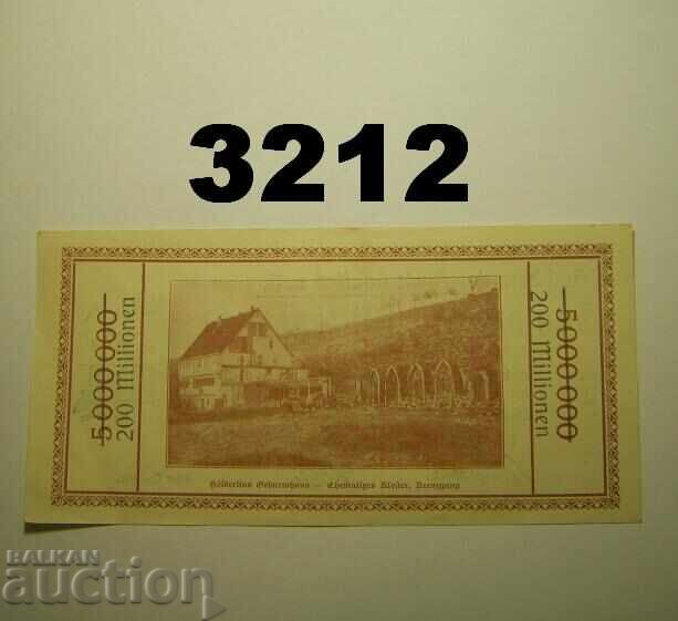 Lauffen 200 Million Mark 1923 Germany with price 15.00 BGN | € 7.67