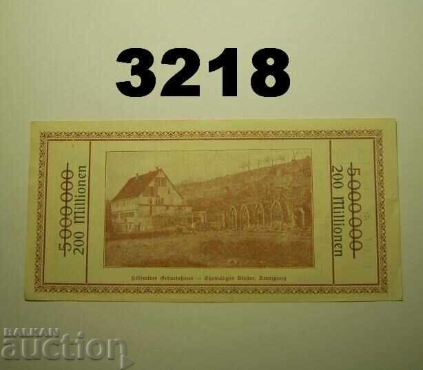 Lauffen 200 Million Mark 1923 Germany with price 12.00 BGN | € 6.14 Lauffen 200 Million Mark 1923 Germany with price 12.00 BGN | € 6.14