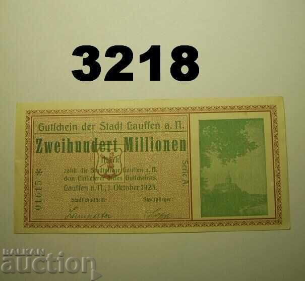 Lauffen 200 Million Mark 1923 Germany Lauffen 200 Million Mark 1923 Germany