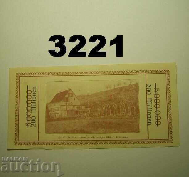 Lauffen 200 Million Mark 1923 Germany with price 14.00 BGN | € 7.16
