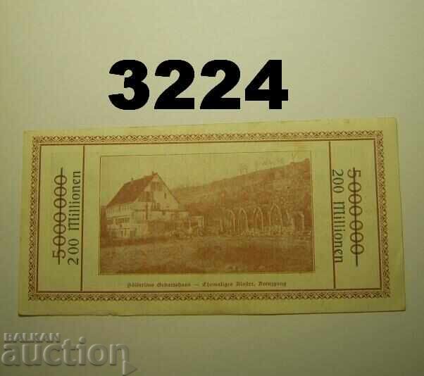 Lauffen 200 Million Mark 1923 Germany with price 7.00 BGN | € 3.58