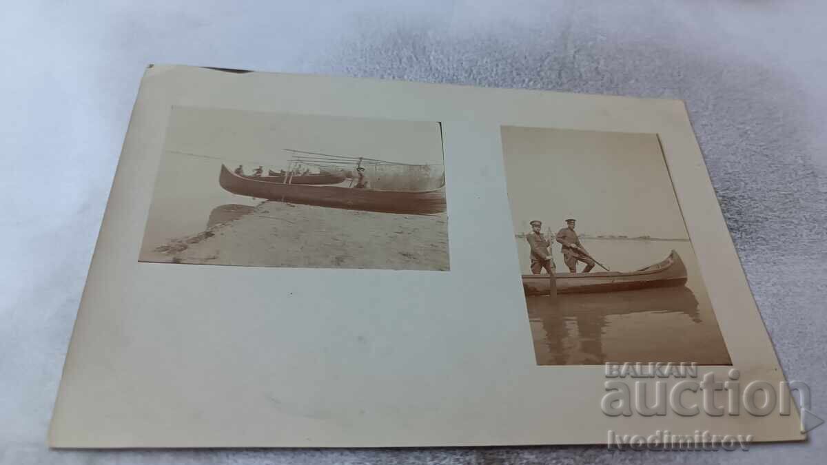 Photograph Tulcea Officers and Soldiers with Boats at the Front 1918 WWI