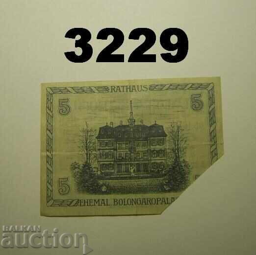 Höchst am Main 5 mark 1918 Анулирана Германия с цена 25.00 лв. | € 12.78