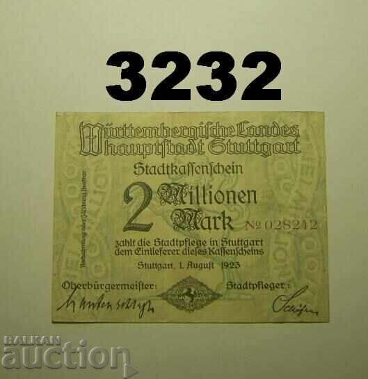Stuttgart 2 million mark 1923 Germany