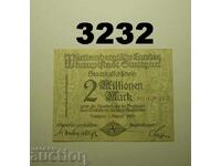 Στουτγκάρδη 2 εκατομμύρια μάρκα 1923 Γερμανία