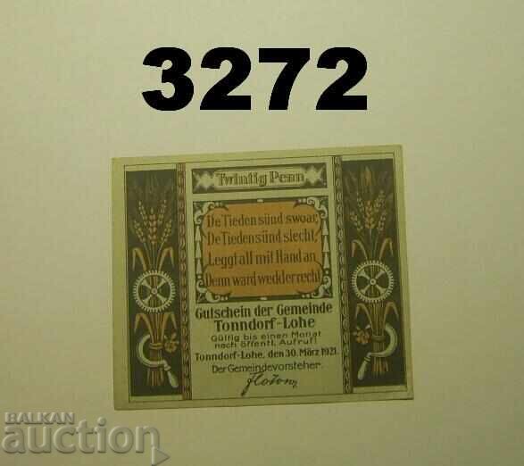Tonndorf-Lohe 20 pfennig 1921 Германия Tonndorf-Lohe 20 pfennig 1921 Германия