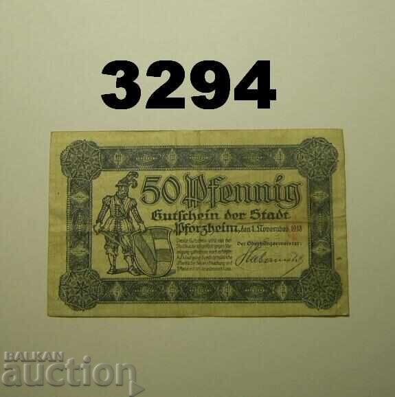 Pforzheim 50 pfennig 1918 Германия Pforzheim 50 pfennig 1918 Германия