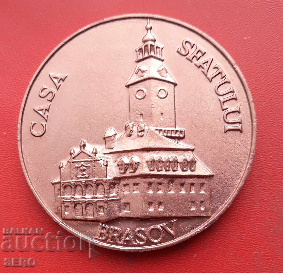 Medalie-România-Brașov-expoziție filatelică 1980 Medalie-România-Brașov-expoziție filatelică 1980