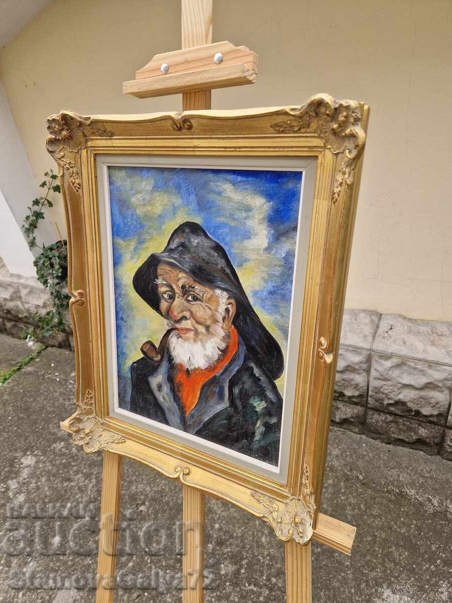 Minunată pictură antică germană ulei pe pânză - 5