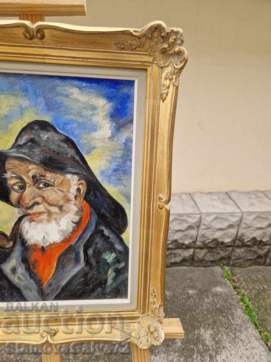 Minunată pictură antică germană ulei pe pânză - 6