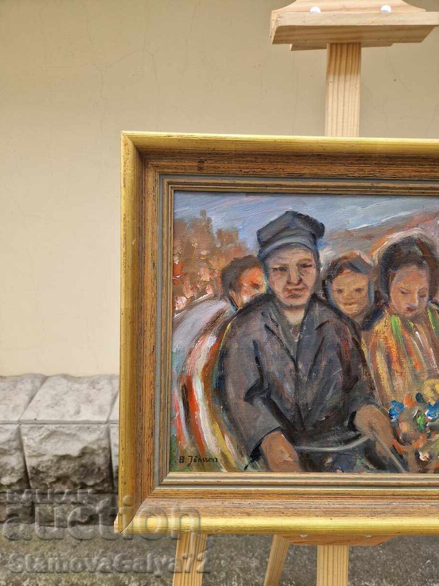 Εξαιρετικός παλιός αντίκα αριστουργηματικός πίνακας λάδι σε καμβά - 5