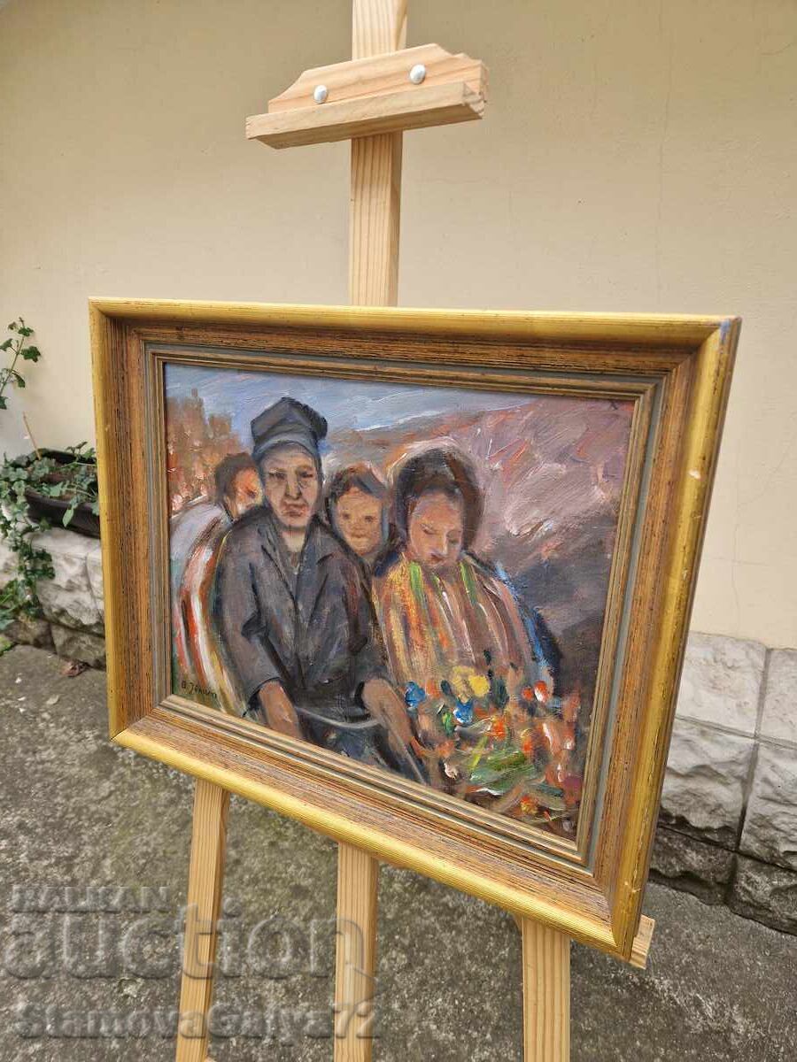 Εξαιρετικός παλιός αντίκα αριστουργηματικός πίνακας λάδι σε καμβά - 7