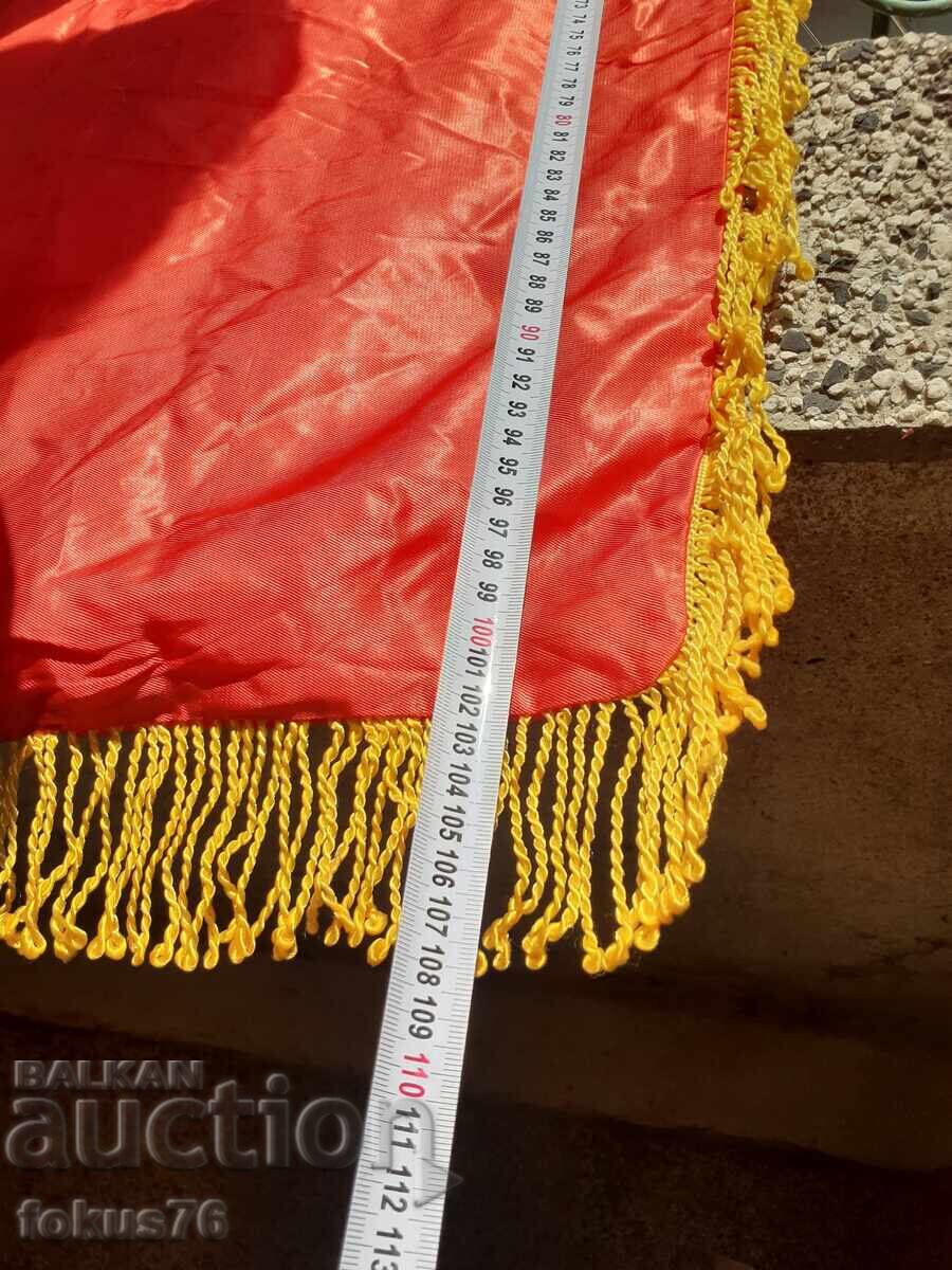 Large flag, flag, social propaganda, coat of arms, Lenin USSR signature - 5