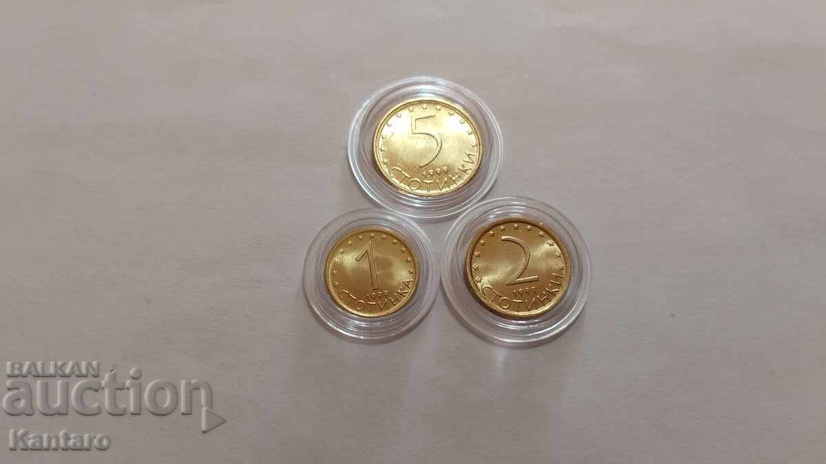 Монета - БЪЛГАРИЯ - 1 ; 2 ; 5 стотинки - 1999 г. - UNC с цена 12.00 лв. | € 6.14