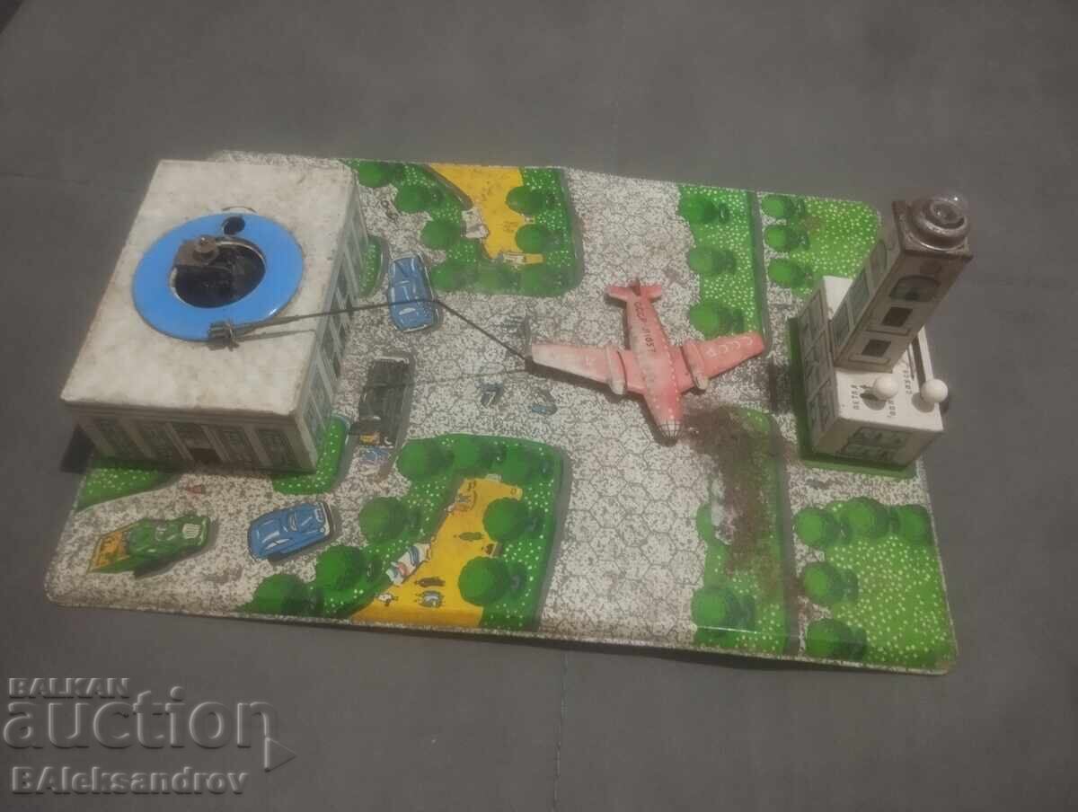 Old mechanical tin toy USSR