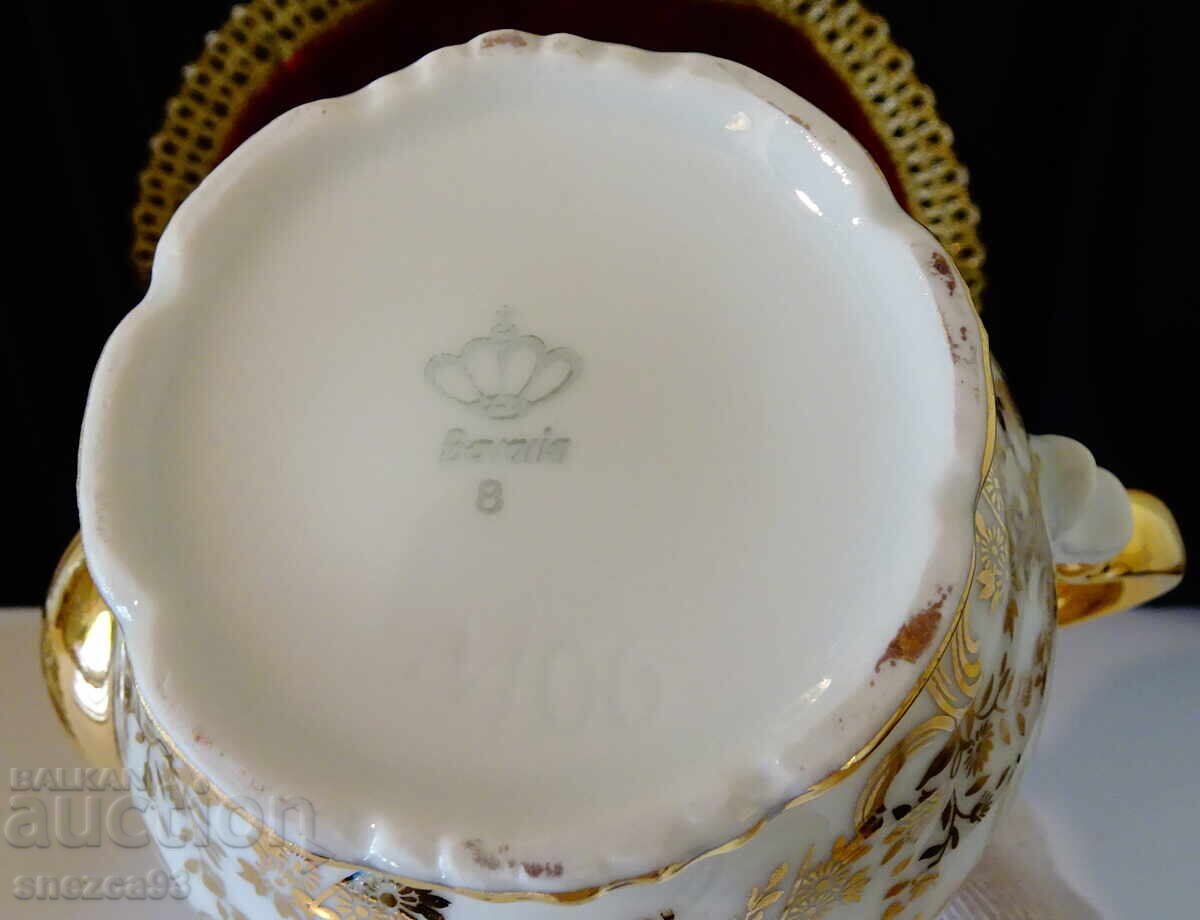 Bavarian porcelain can, gold, baroque - 7