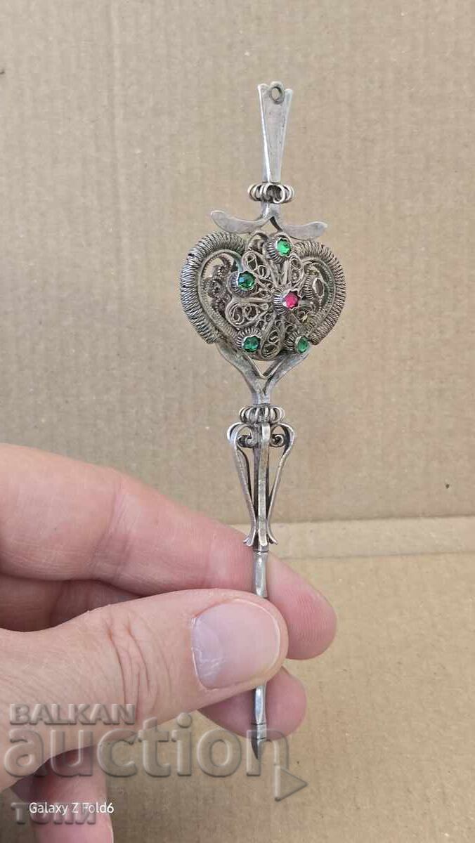 НАКИТ ИГЛА ФИЛИГРАМ СРЕБРО САЧАН РЯДЪК УНИКАТ Б З Ц  !!!! - 6