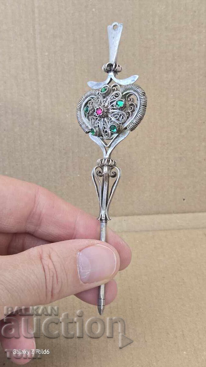 НАКИТ ИГЛА ФИЛИГРАМ СРЕБРО САЧАН РЯДЪК УНИКАТ Б З Ц  !!!! - 7