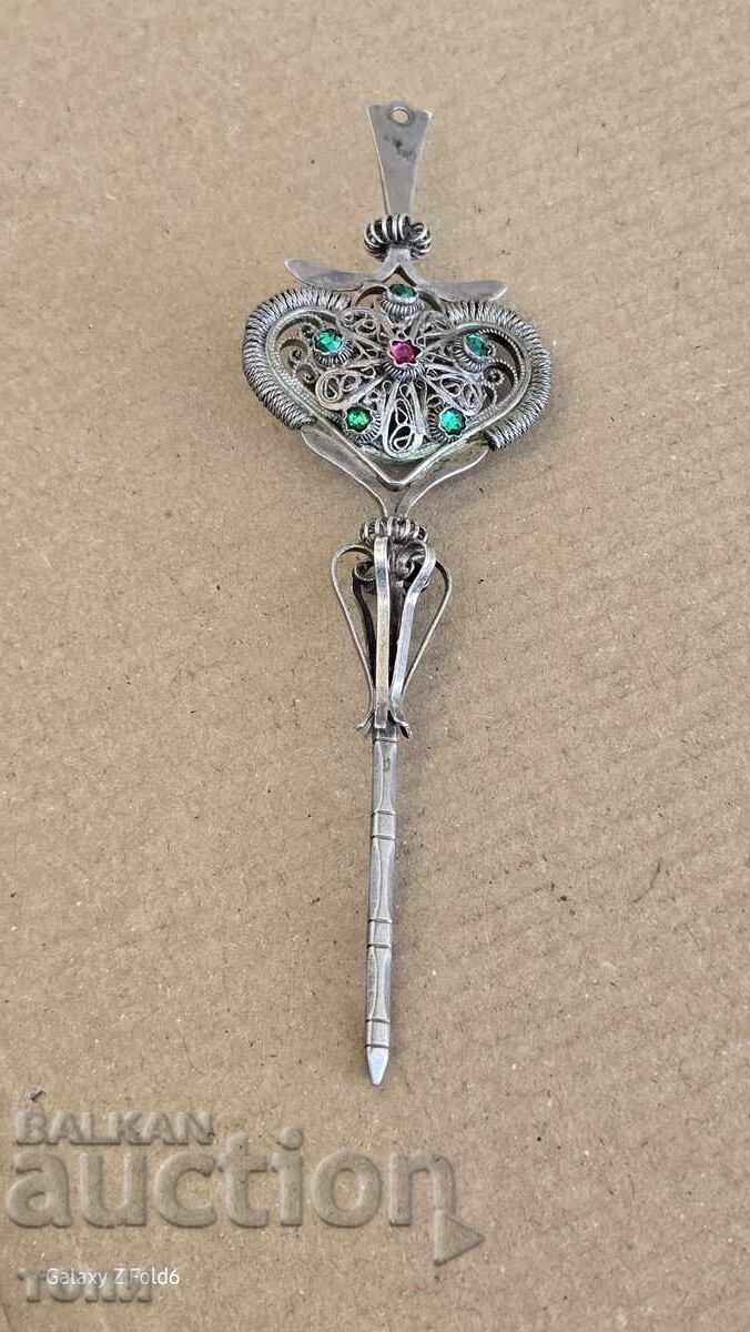 НАКИТ ИГЛА ФИЛИГРАМ СРЕБРО САЧАН РЯДЪК УНИКАТ Б З Ц  !!!!