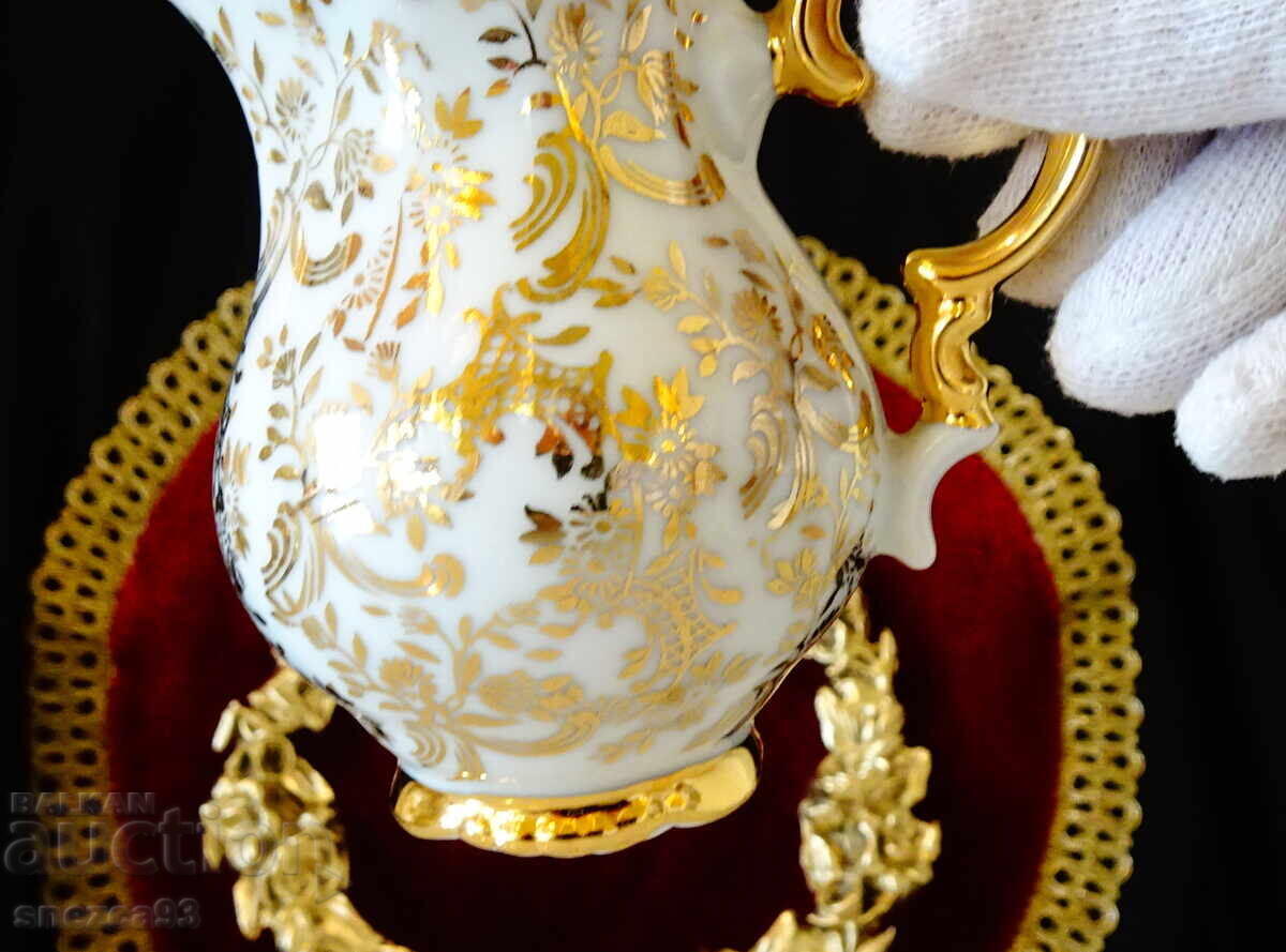 Παράδοση Βαυαρική κανάτα από πορσελάνη, χρυσός, μπαρόκ