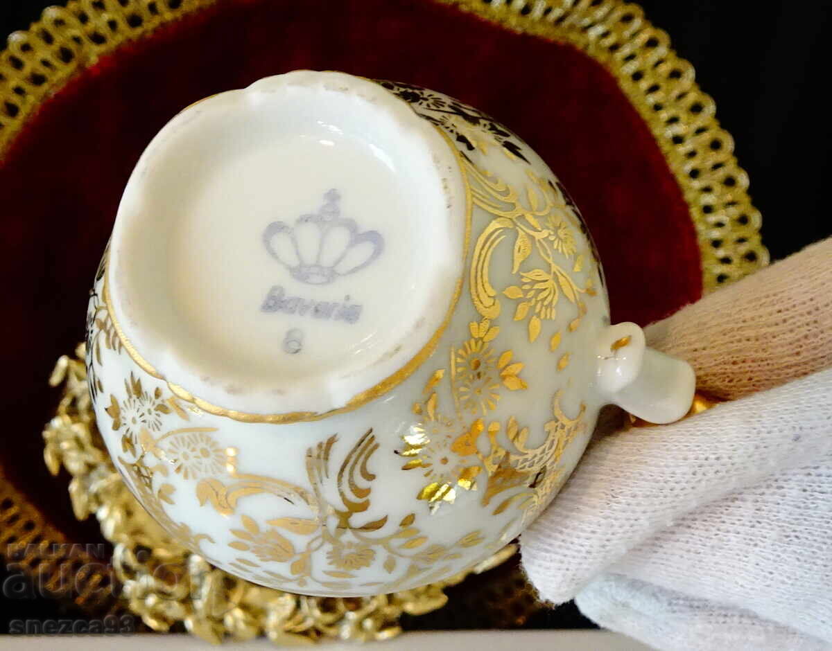 Βαυαρική κανάτα από πορσελάνη, χρυσός, μπαρόκ - 7