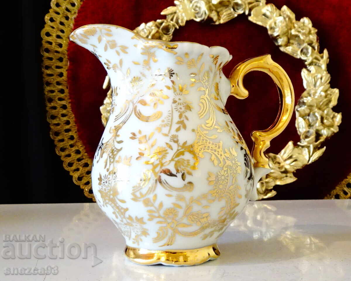 Βαυαρική κανάτα από πορσελάνη, χρυσός, μπαρόκ