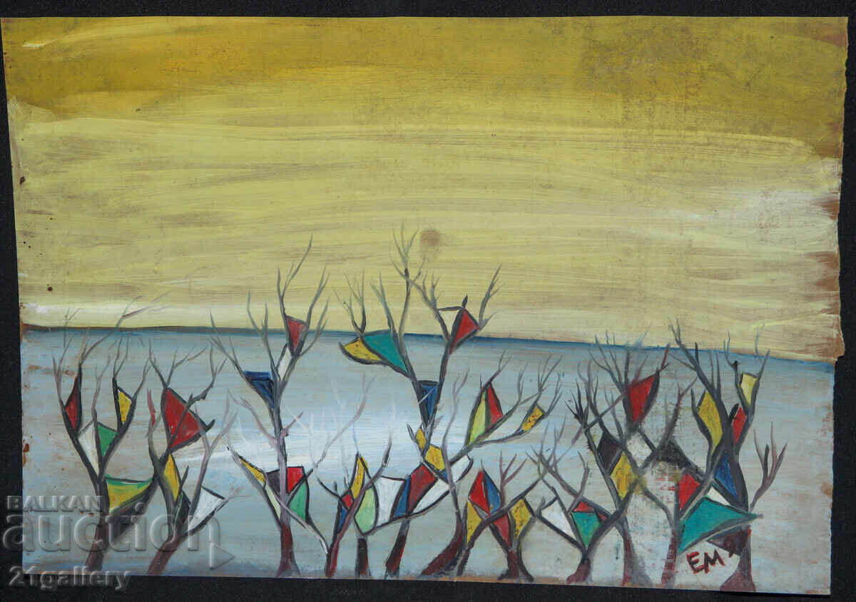 Tablou ulei, compoziție abstractă cu preț 220.00 BGN | € 112.48