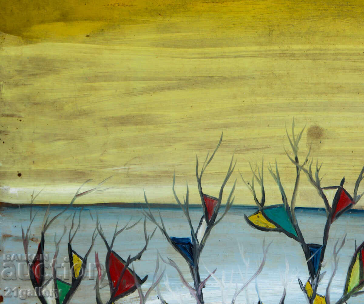 Livrarea Tablou ulei, compoziție abstractă