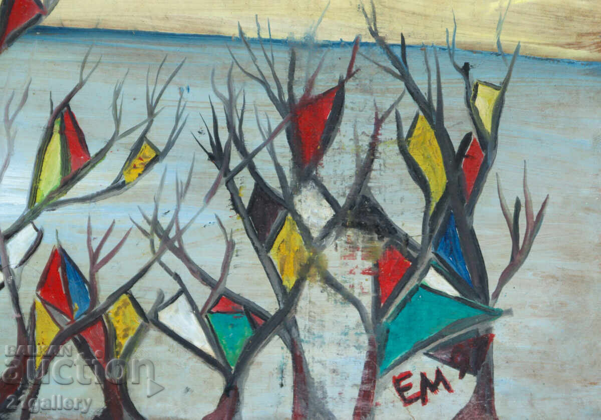 Tablou ulei, compoziție abstractă - 6