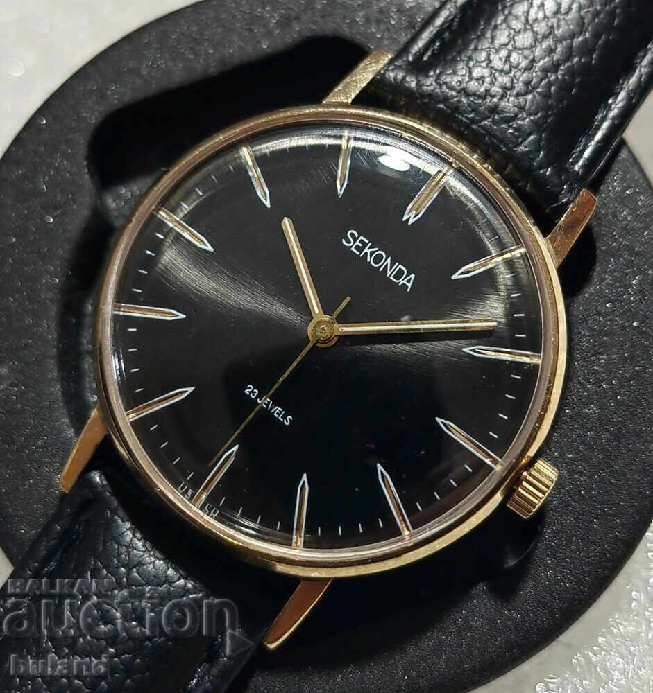 Auction  Rare Soviet Gold Plated Men's Watch Sekonda Flight Sekonda