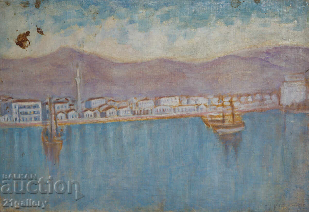 Δημοπρασία Θαλασσινό τοπίο 1963 ελαιογραφία