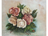 Still life with flowers oil painting 1955