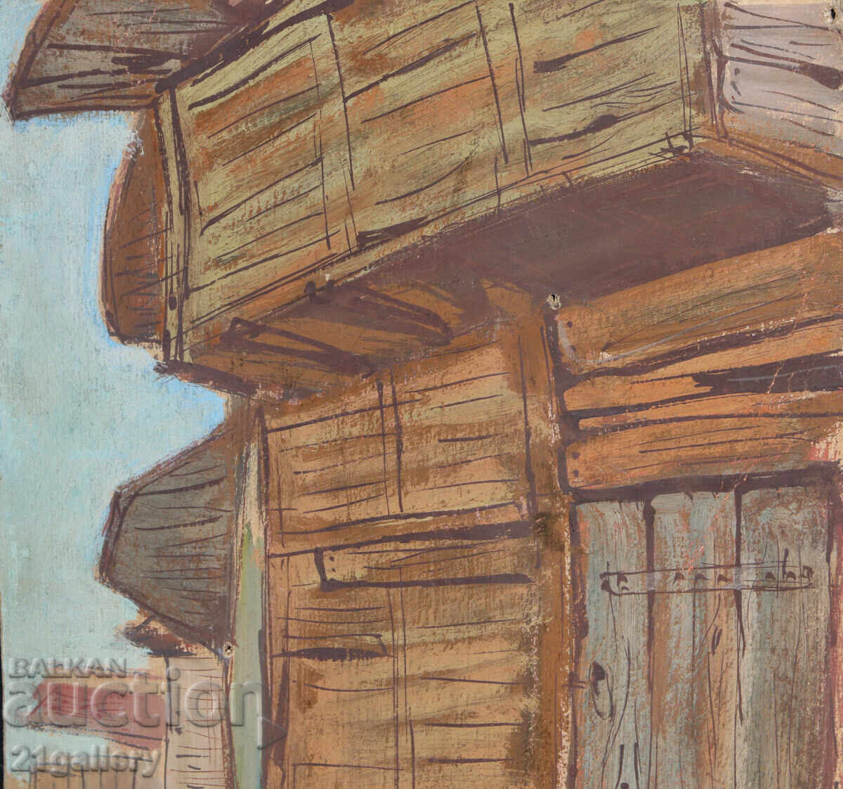 Παράδοση Παλαιός πίνακας με τέμπερα, αναγεννησιακό σπίτι