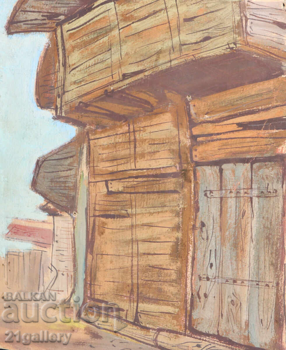 Παλαιός πίνακας με τέμπερα, αναγεννησιακό σπίτι