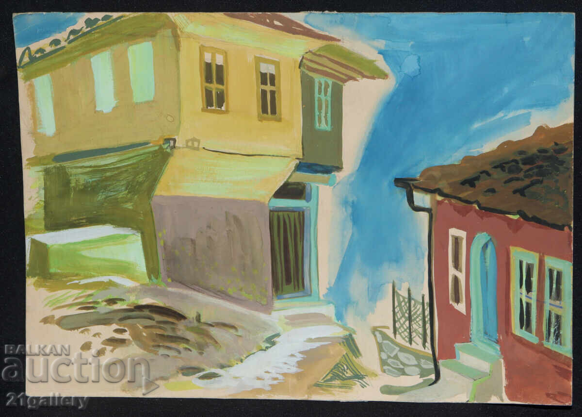 Licitație Veche pictură cu tempera, casă de renaștere Licitație Veche pictură cu tempera, casă de renaștere