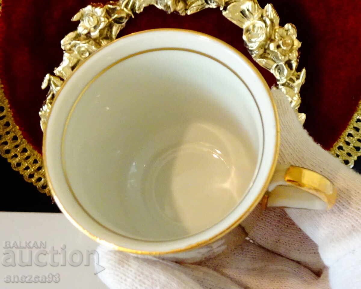 Italian porcelain cup with saucer, gold, Fragonard - 5 Italian porcelain cup with saucer, gold, Fragonard - 5