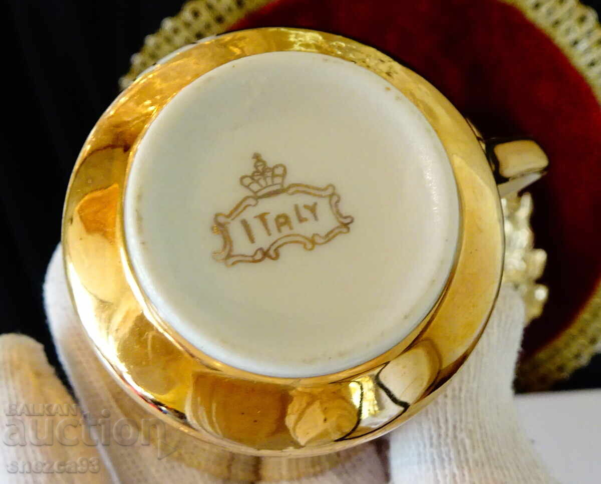 Italian porcelain cup with saucer, gold, Fragonard - 6 Italian porcelain cup with saucer, gold, Fragonard - 6