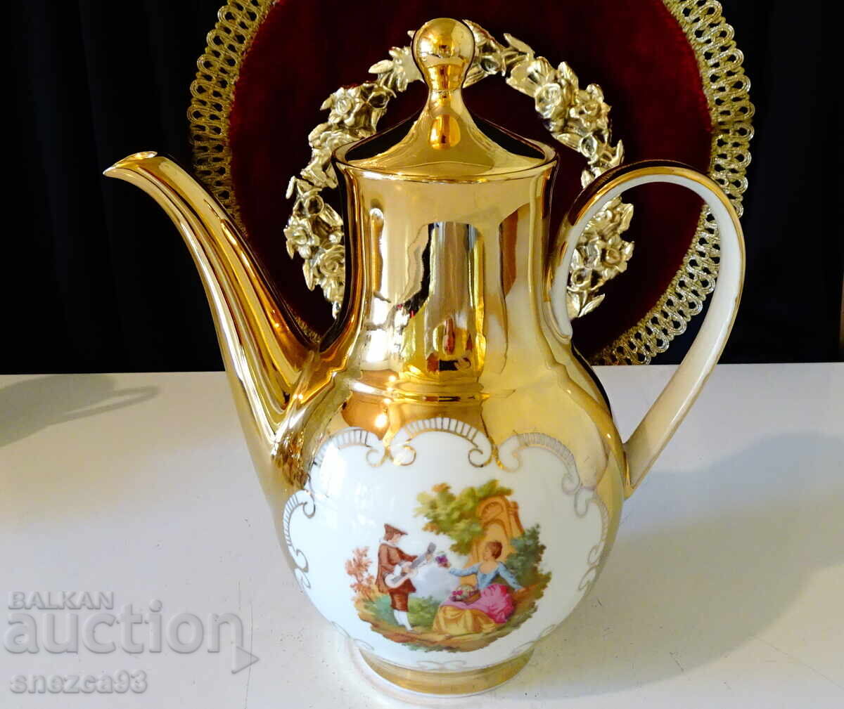 Κανά βαυαρικής πορσελάνης, χρυσός, ζωγραφική, 1.5 l με τιμή 75.00 BGN | € 38.35