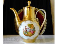 Cană porțelan bavarez, aur, pictură, 1.5 l