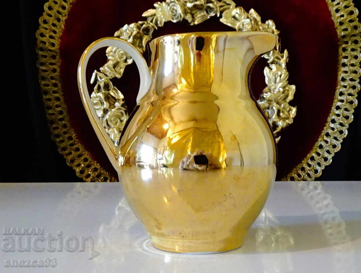 Δημοπρασία Βαυαρική πορσελάνινη κανάτα, χρυσό, ζωγραφική, 250 ml