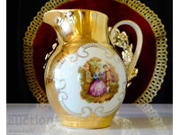 Cană bavareză din porțelan, aur, pictură, 250 ml